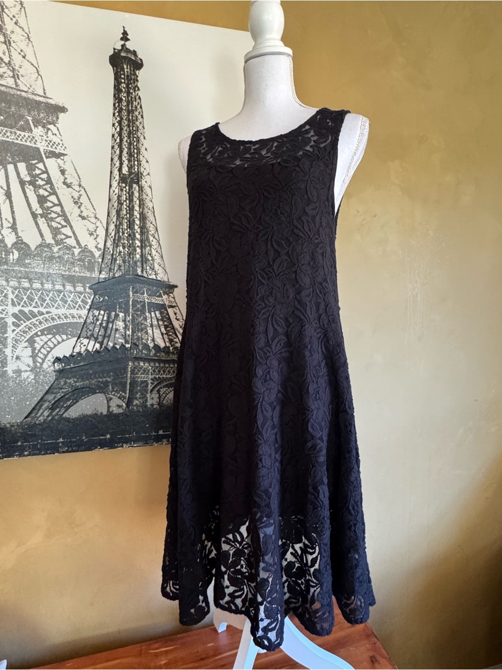 Free People Black Floral Lace Midi Dress